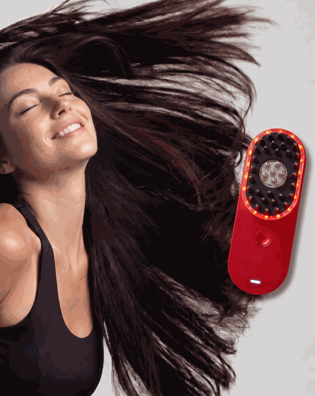 Editorial portrait of luminous healthy hair
